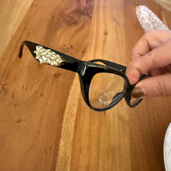 Zigi & Marais Anita Rhinestone Retro Blue Light Blocker Eye Glasses New - Picture 4 of 9